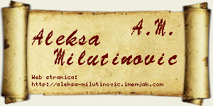 Aleksa Milutinović vizit kartica
